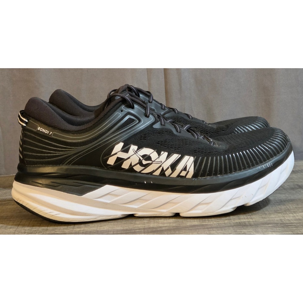 Hoka One One Bondi 7 Athletic Shoes Mens Size 16 Black
